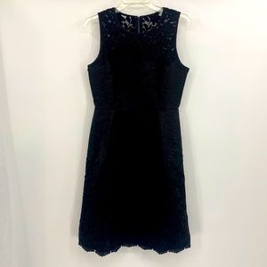 White House Black Market Black Lace MIDI Dress Size 4